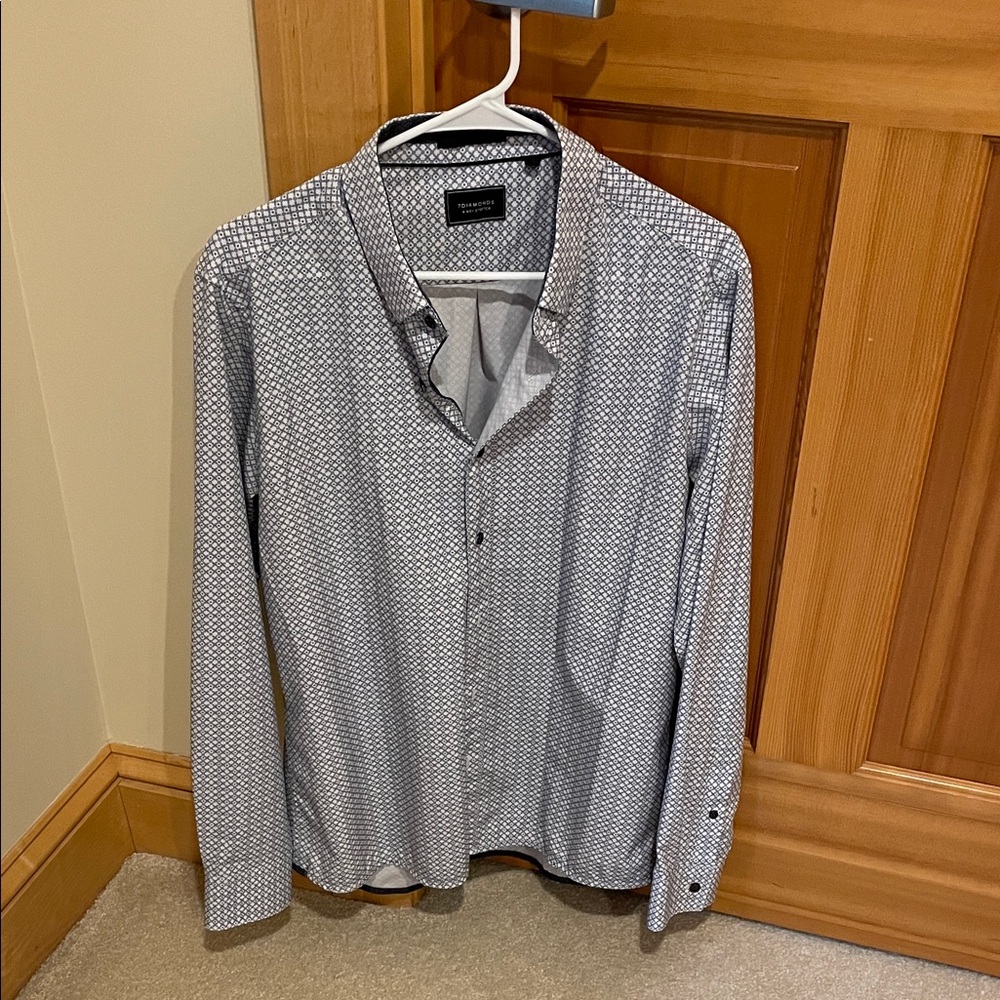 7 Diamonds Gray Casual Button Down Shirt